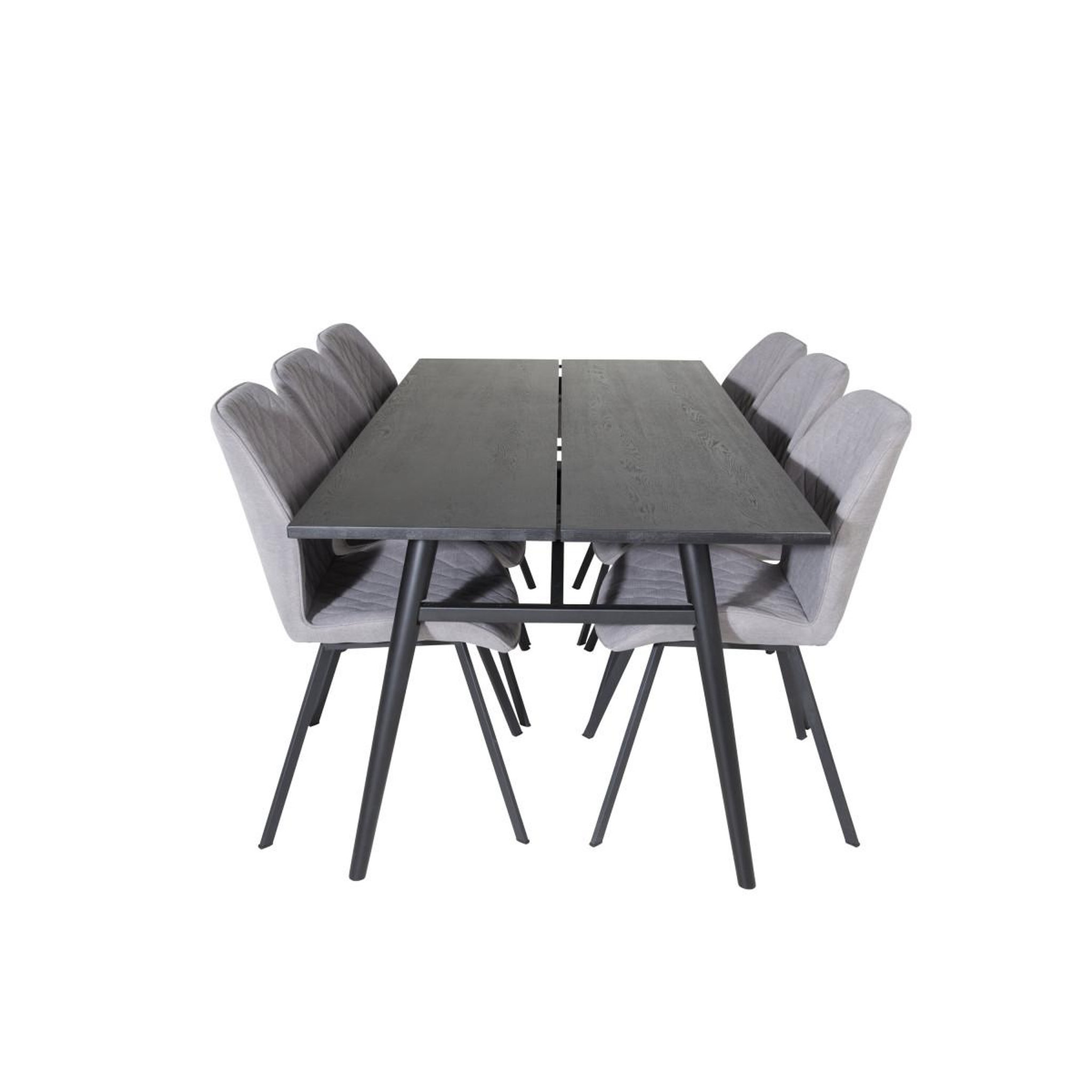 Voir la diapositive 2 : Paris Prix Ensemble table à manger extensible & 6 chaises  sleek & gemma  195-280cm noir & gris