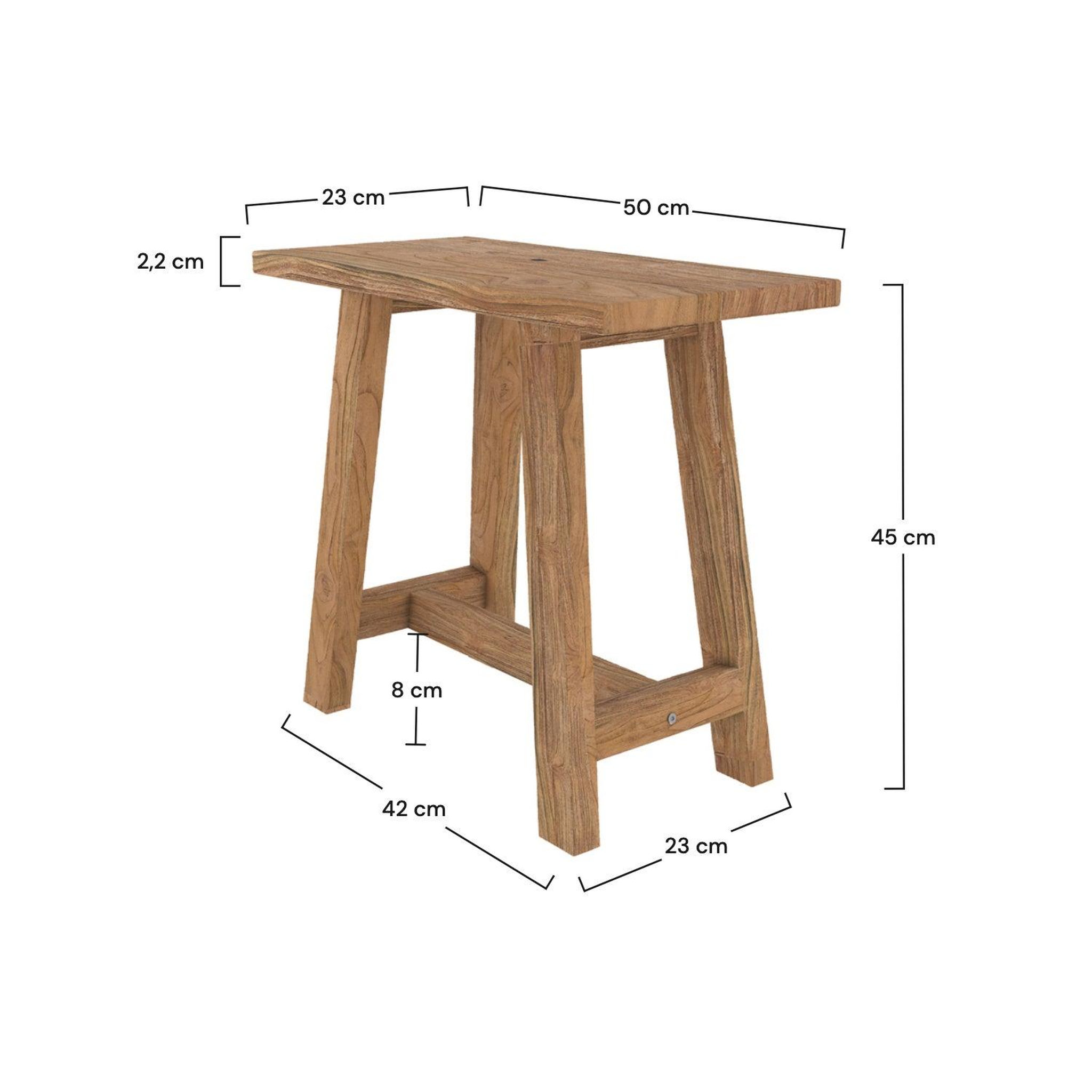 Voir la diapositive 4 : MAISON PAVANE Tabouret en bois de teck recyclé-Dao