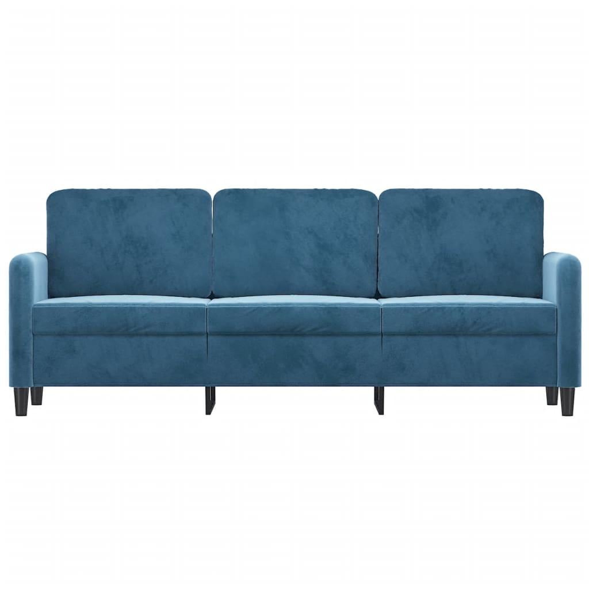 Voir la diapositive 3 : VIDAXL Canape a 3 places Bleu 180 cm Velours