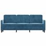 Voir la diapositive 3 : VIDAXL Canape a 3 places Bleu 180 cm Velours