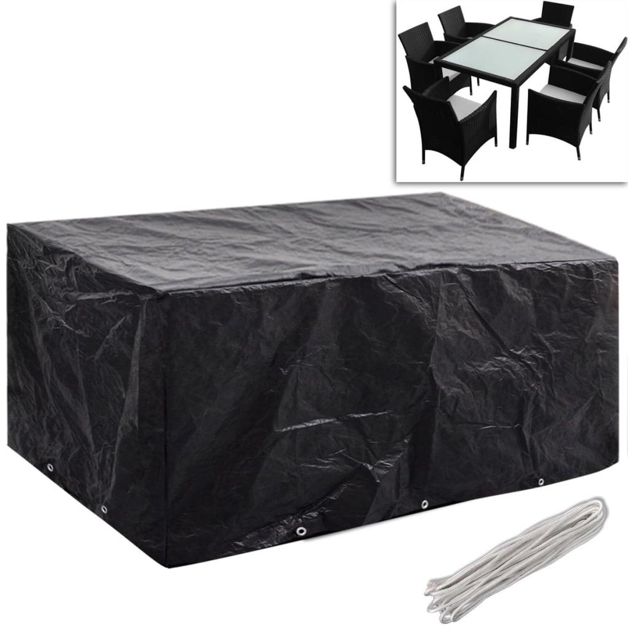 Voir la diapositive 2 : VIDAXL Housses de salon de jardin 2 pcs Rotin 10 œillets 240 x 140 cm