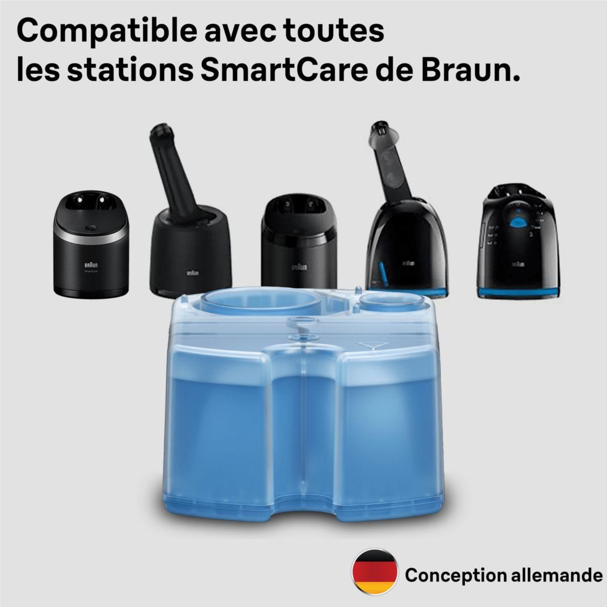 Voir la diapositive 5 : BRAUN Cartouche nettoyante nettoyante shavercare 3-en-1 pour rasoir x6 cartouches