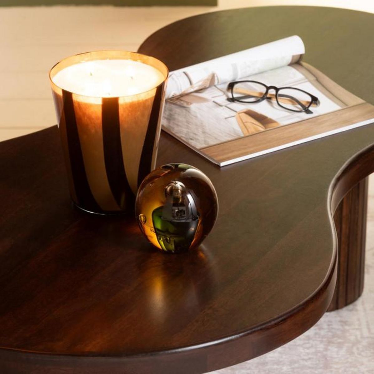 Paris Prix Presse-Papier en Verre  Goutte  10cm Ambre & Vert