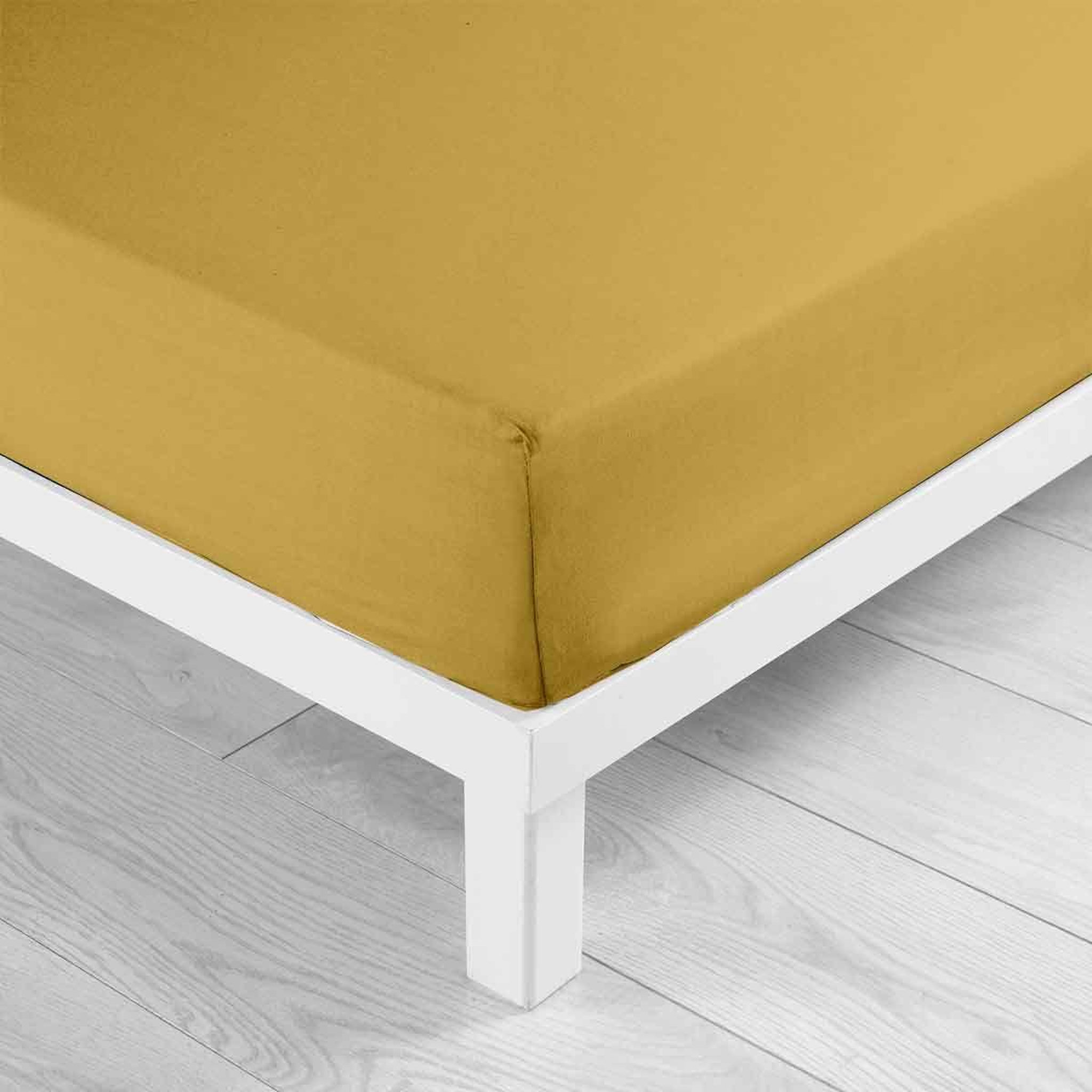 Voir la diapositive 2 : Douceur d'Intérieur Drap Housse en Coton  Biolina  90x190cm Ocre