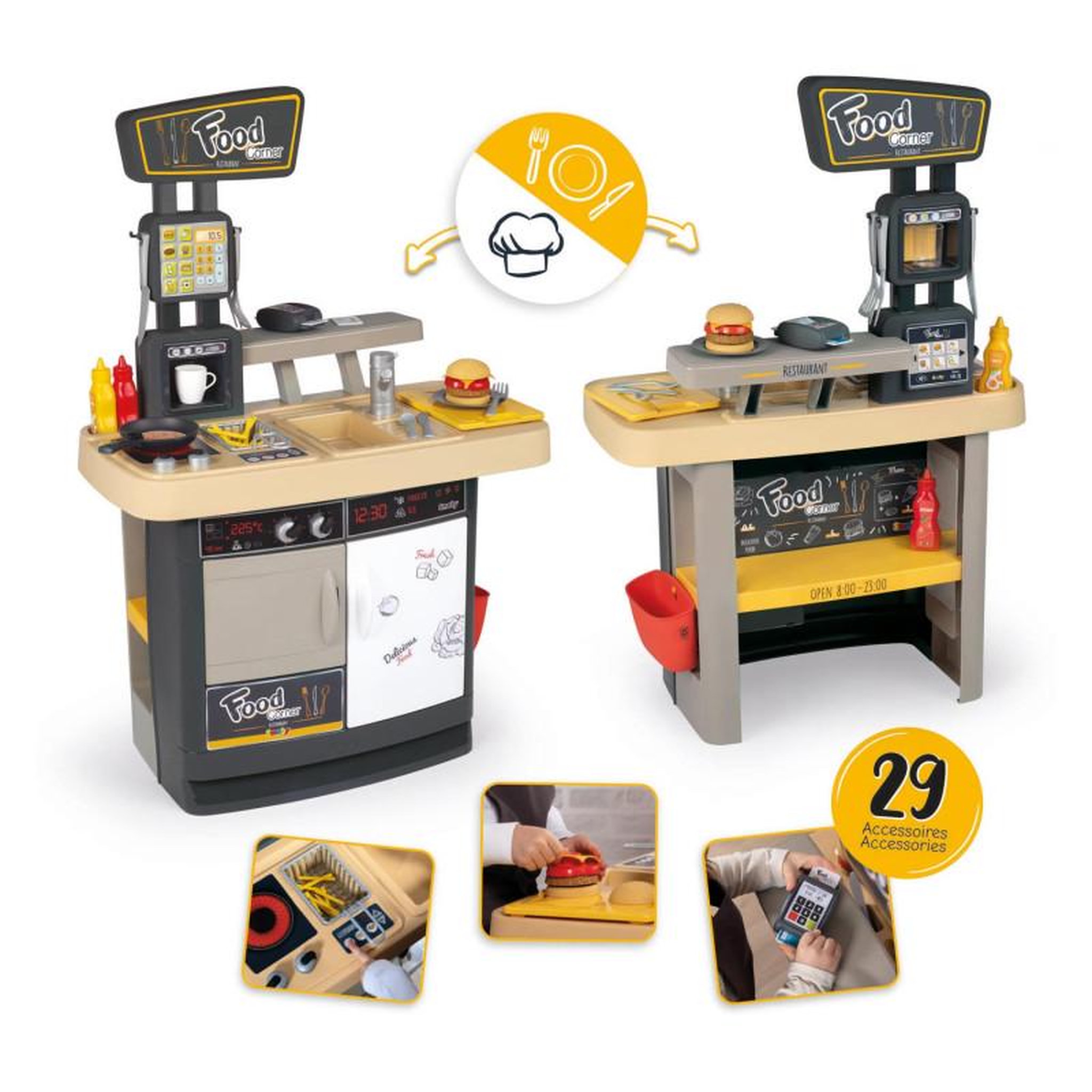 Voir la diapositive 4 : SMOBY Jouet d'imitation Smoby Cuisine Food Corner Restaurant multicolore