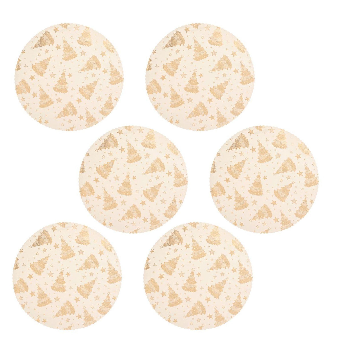 FEERIC LIGHT & CHRISTMAS Lot de 6 sets de table en velours SAPIN