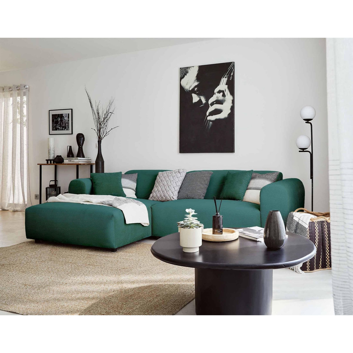 LISA DESIGN Aumance - canapé d'angle gauche 4 places - en velours côtelé