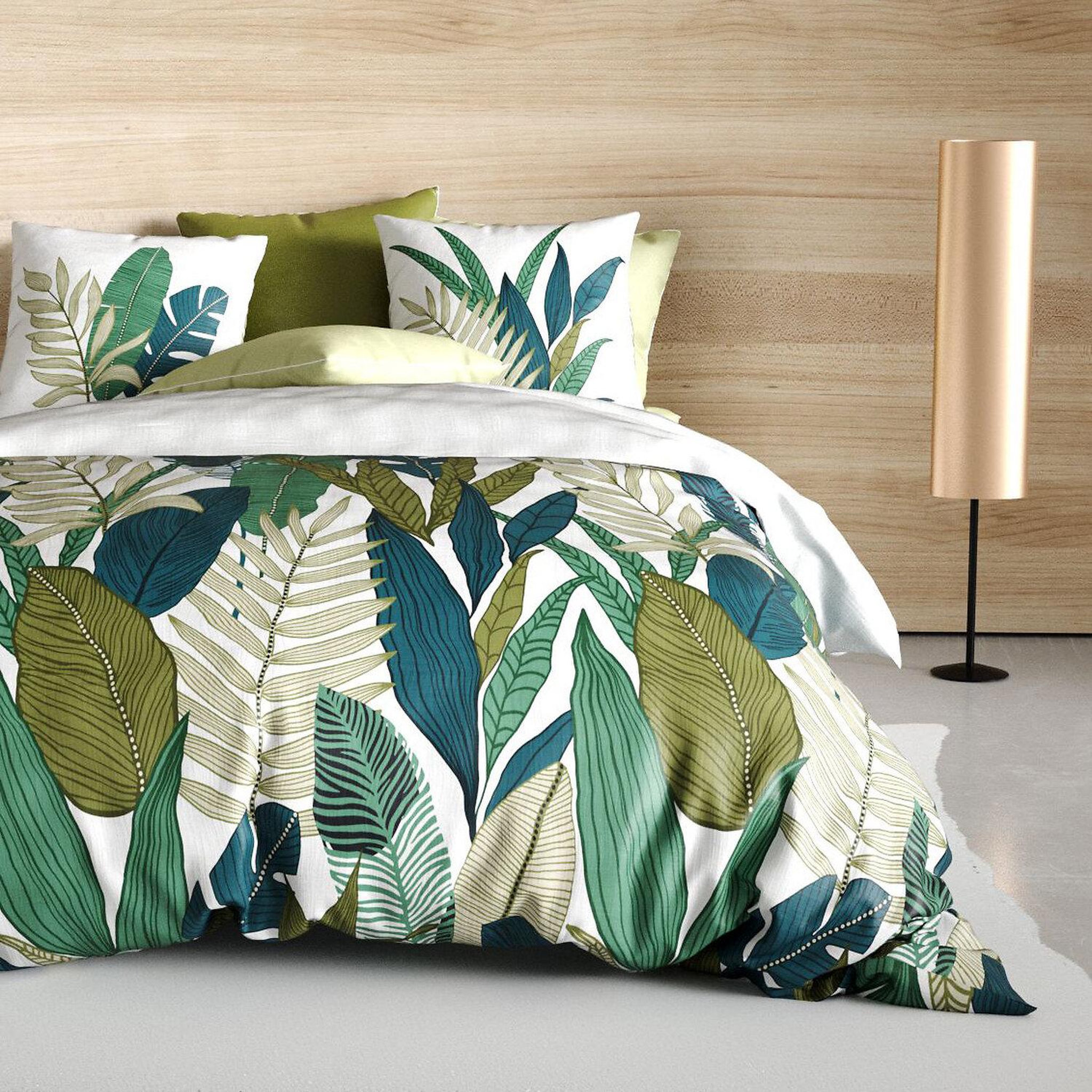 Voir la diapositive 3 : ATELIER DU COTON Parure housse de couette 100% coton 57fils beleme