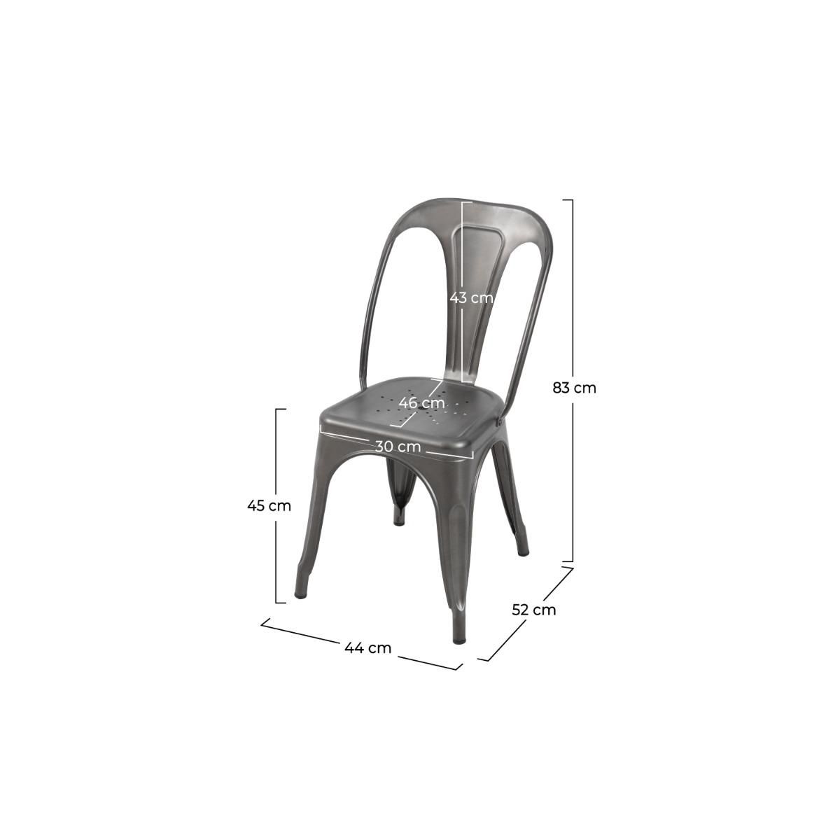 Rendez vous déco Lot de 2 chaises en métal chromé - Indus