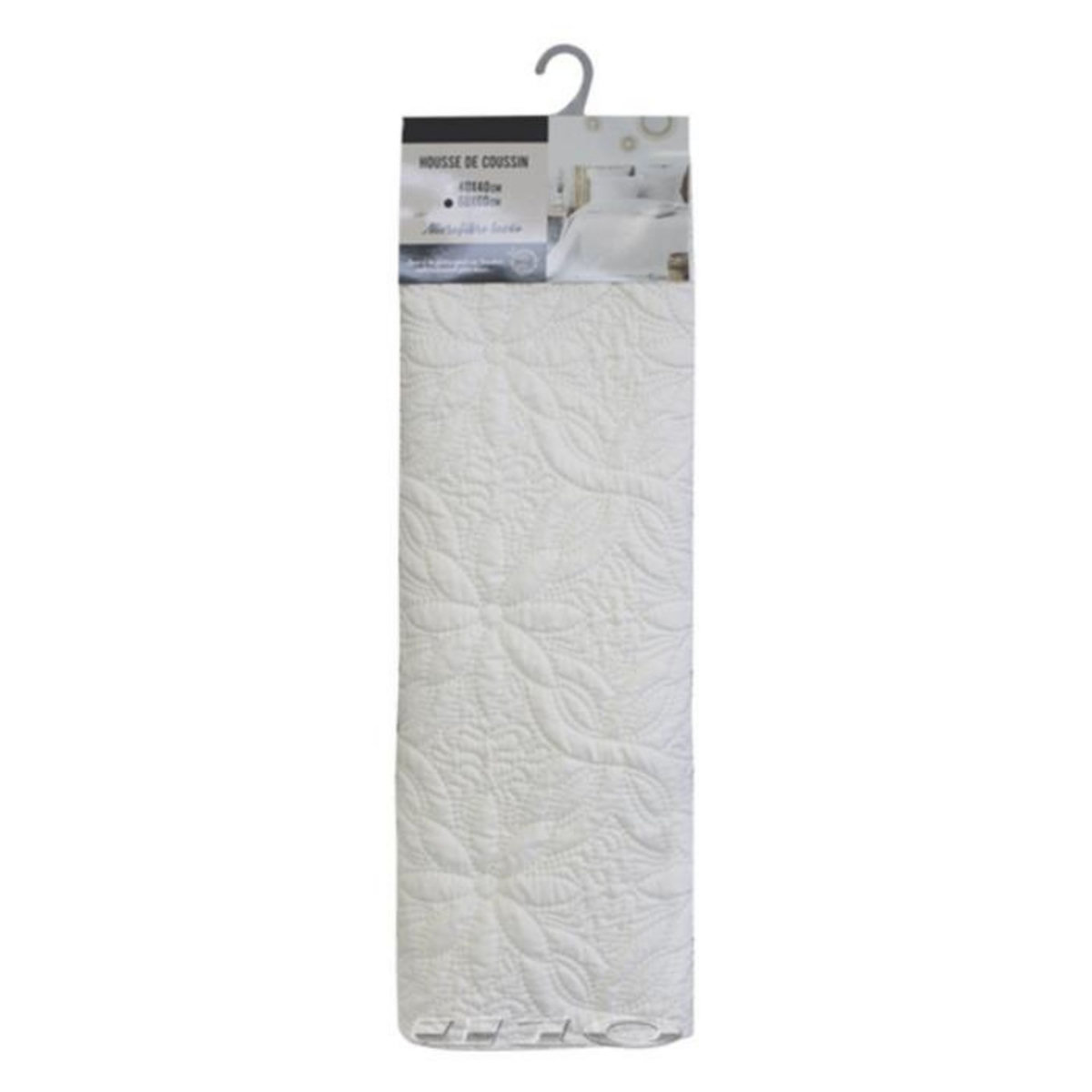 Paris Prix Housse de Coussin  Florette  60x60cm Blanc