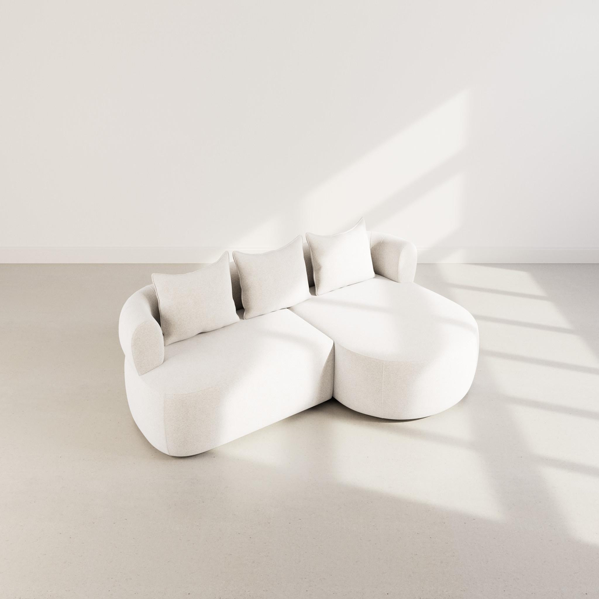Voir la diapositive 3 : BEST MOBILIER Angela - canapé d'angle droit 4 places en velours texturé