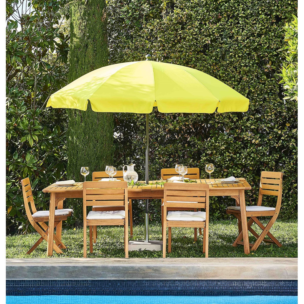 Parasol rond inclinable - 2,5m - Citron