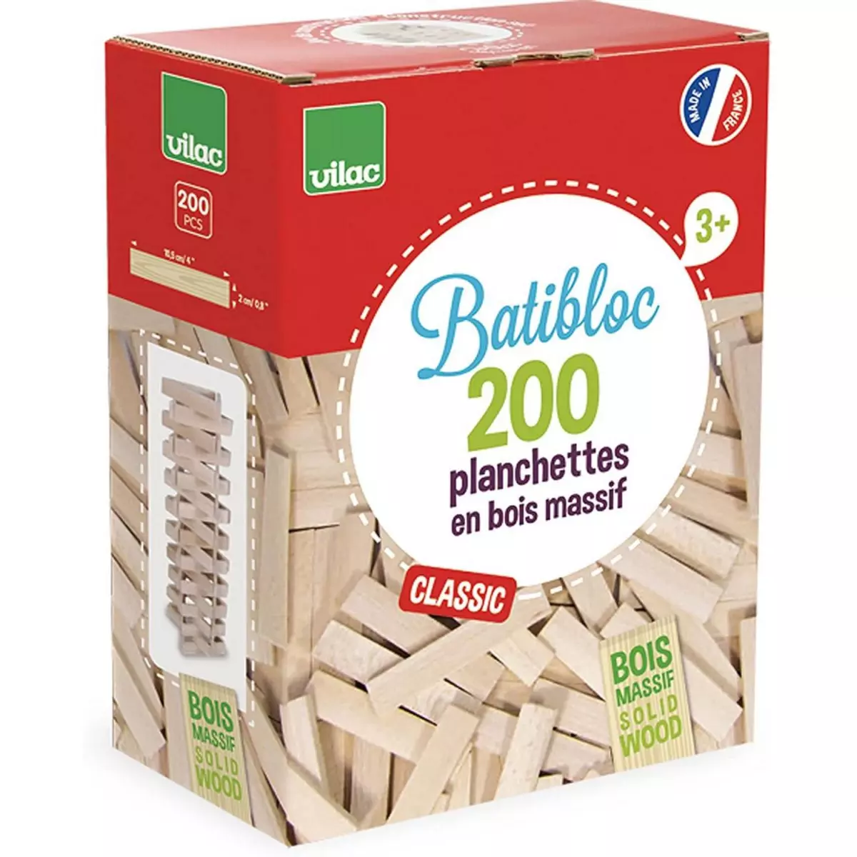 Vilac Batibloc classic 200 planchettes en bois