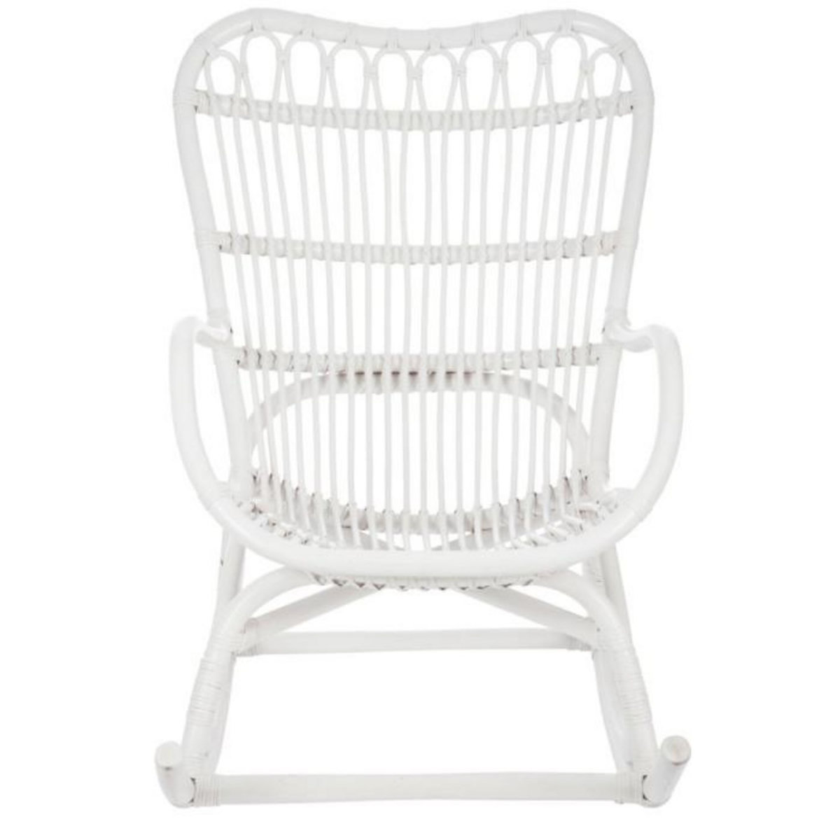 Paris Prix Fauteuil à Bascule en Rotin  Washington  93cm Blanc