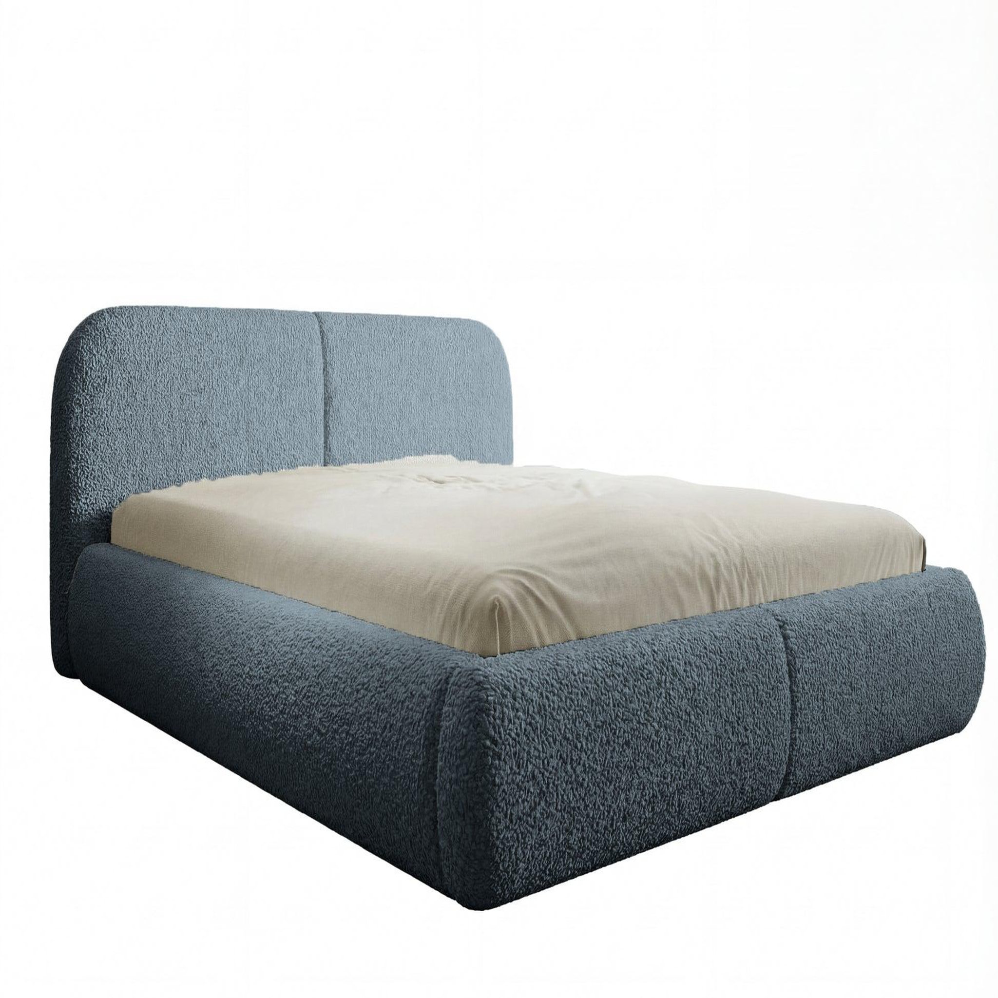 CASANOVA PARIS Delora - lit coffre tissu chenille. Coloris disponibles : Bleu