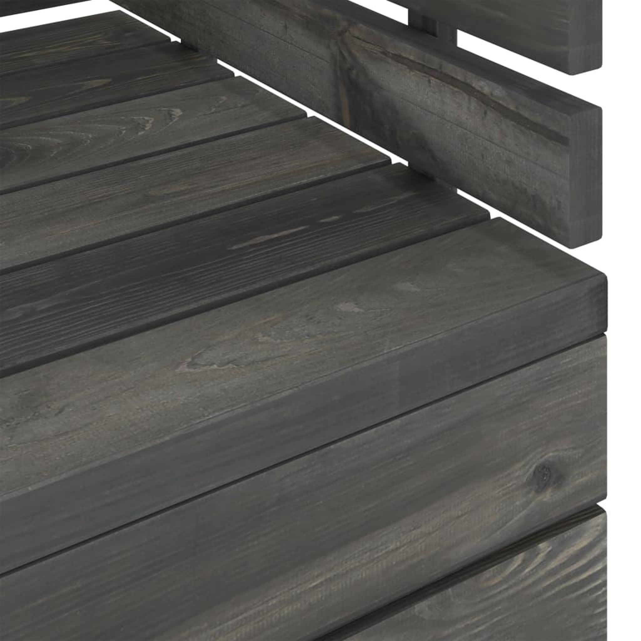 Voir la diapositive 5 : VIDAXL Canape palette d'angle de jardin Bois de pin massif Gris fonce