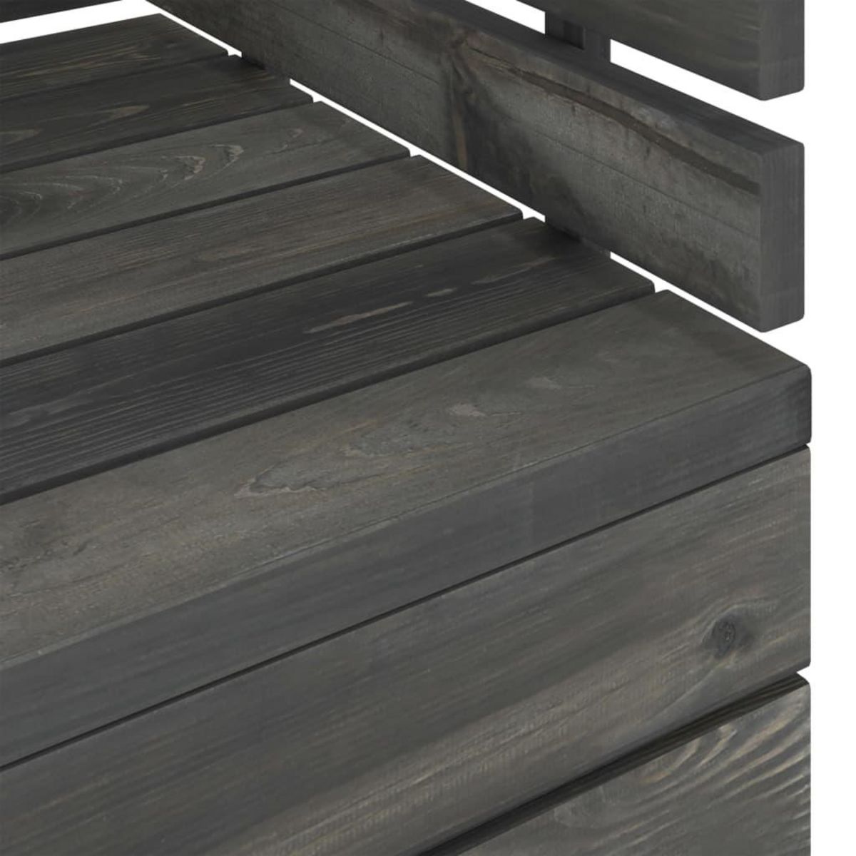 VIDAXL Canape palette d'angle de jardin Bois de pin massif Gris fonce