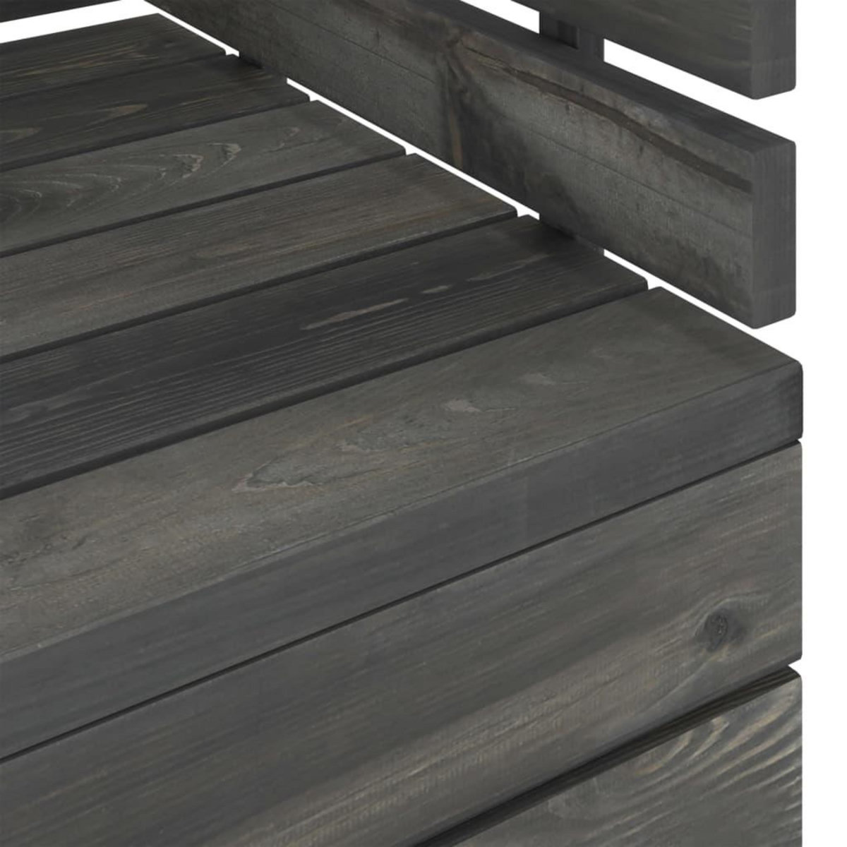VIDAXL Canape palette d'angle de jardin Bois de pin massif Gris fonce