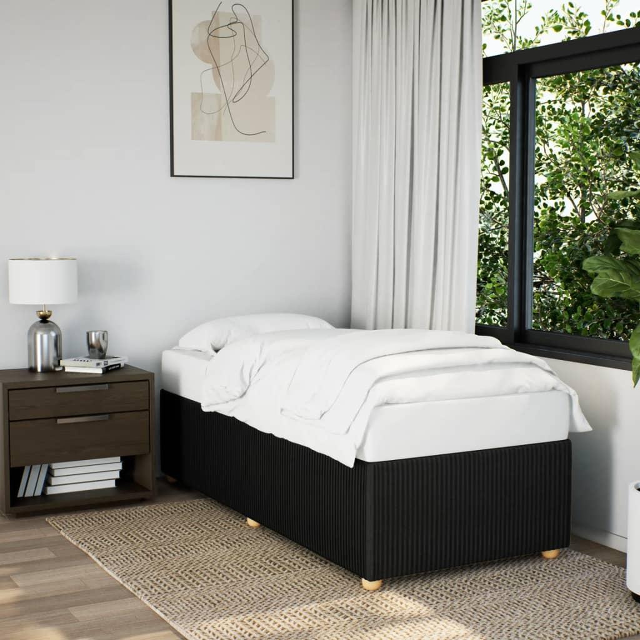 VIDAXL Cadre de lit sans matelas noir 80x200 cm tissu
