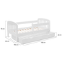Voir la diapositive 5 : ID MARKET Lit enfant 80 x 160 cm LILIA 1 tiroir de rangement avec sommier et barrières