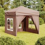 VIDAXL Tente de reception pliable avec parois Taupe 2x2 m