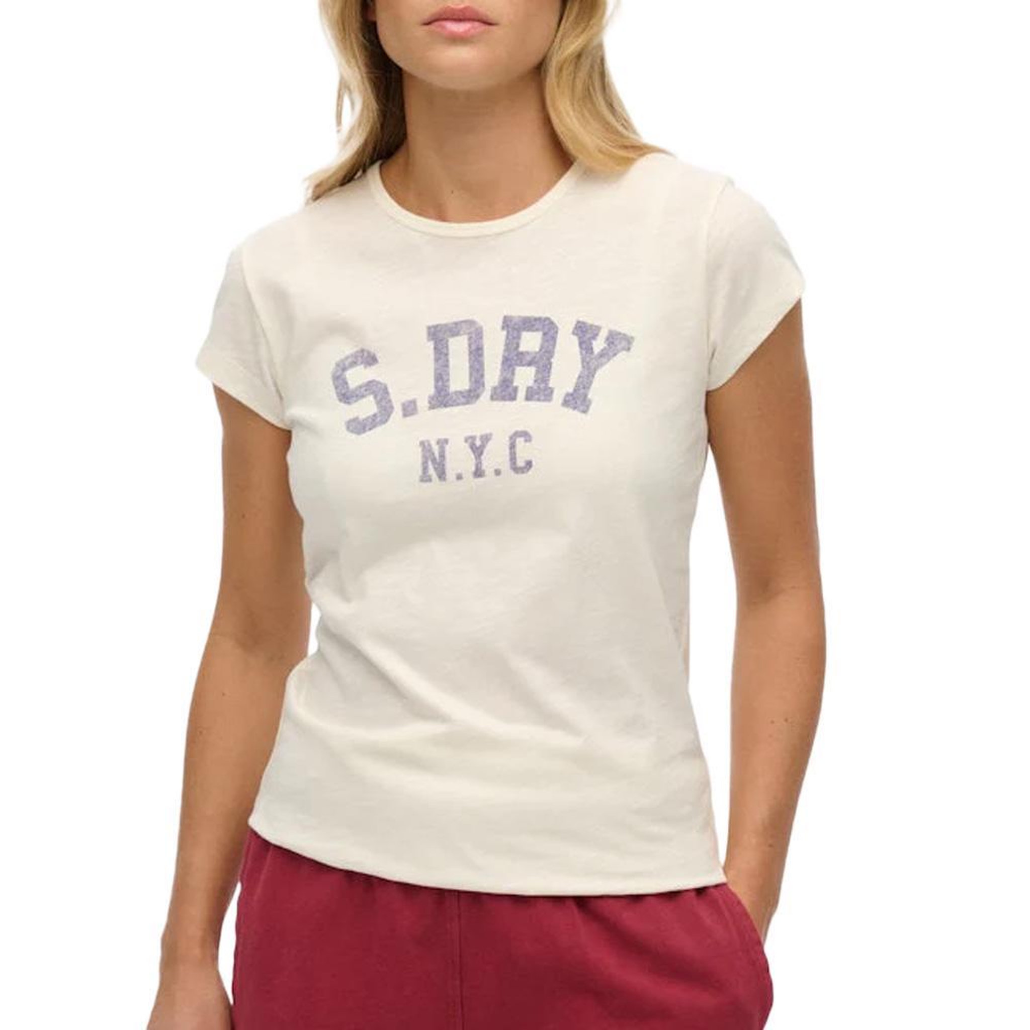 SUPERDRY T-Shirt Beige Femme Superdry Athletic. Coloris disponibles : Beige