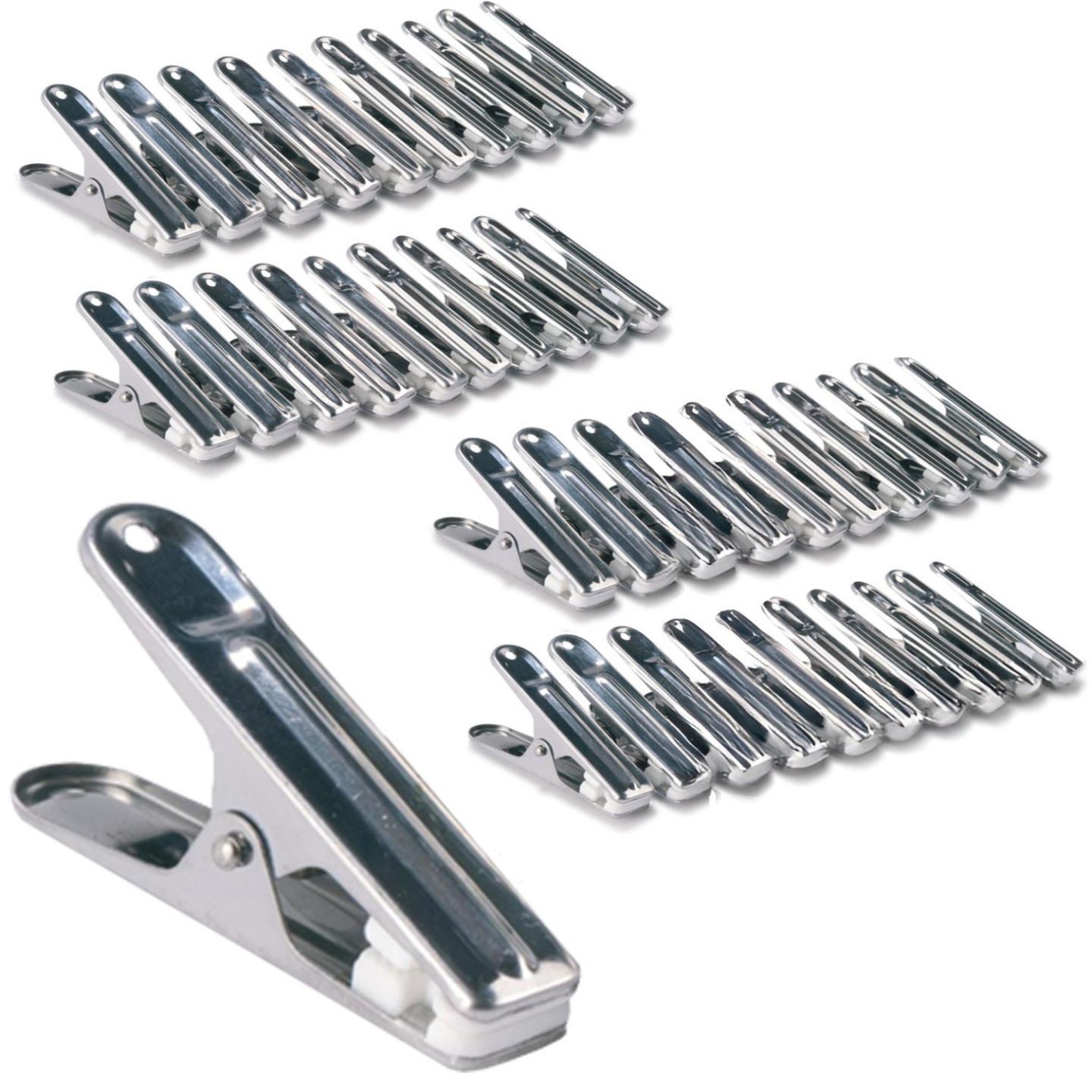 ID MARKET 120 pinces à linge inox, pinces incassables, inusables, ne rouillent pas