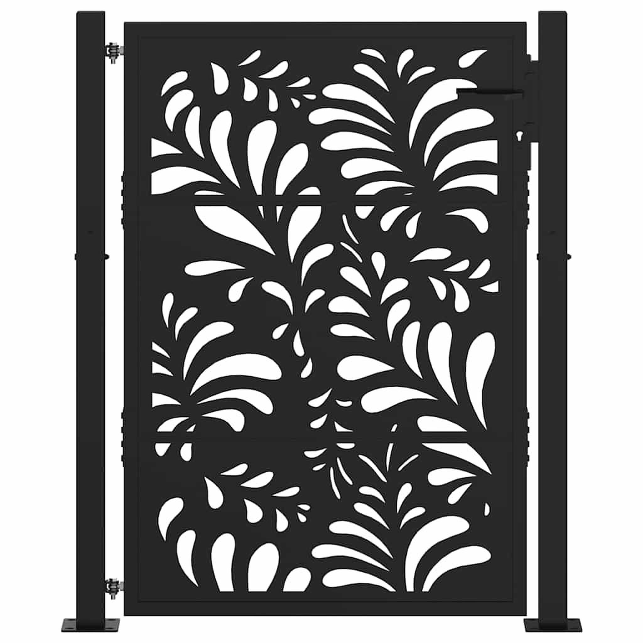 Voir la diapositive 3 : VIDAXL Portail de jardin noir 105x130 cm acier conception de vagues