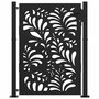 Voir la diapositive 3 : VIDAXL Portail de jardin noir 105x130 cm acier conception de vagues