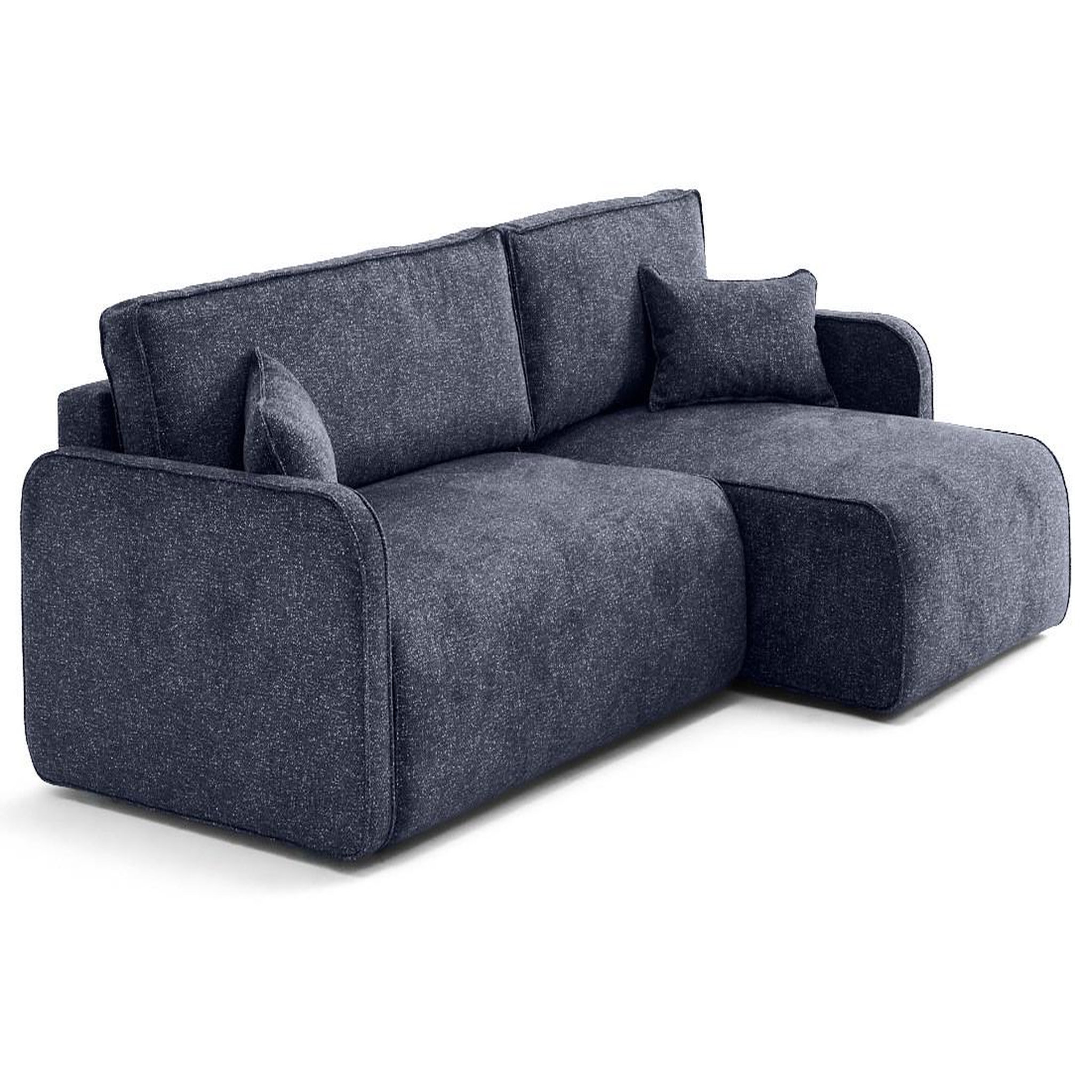 Voir la diapositive 4 : LISA DESIGN Apolline - canapé d'angle réversible 4 places convertible avec coffres en tissu moucheté