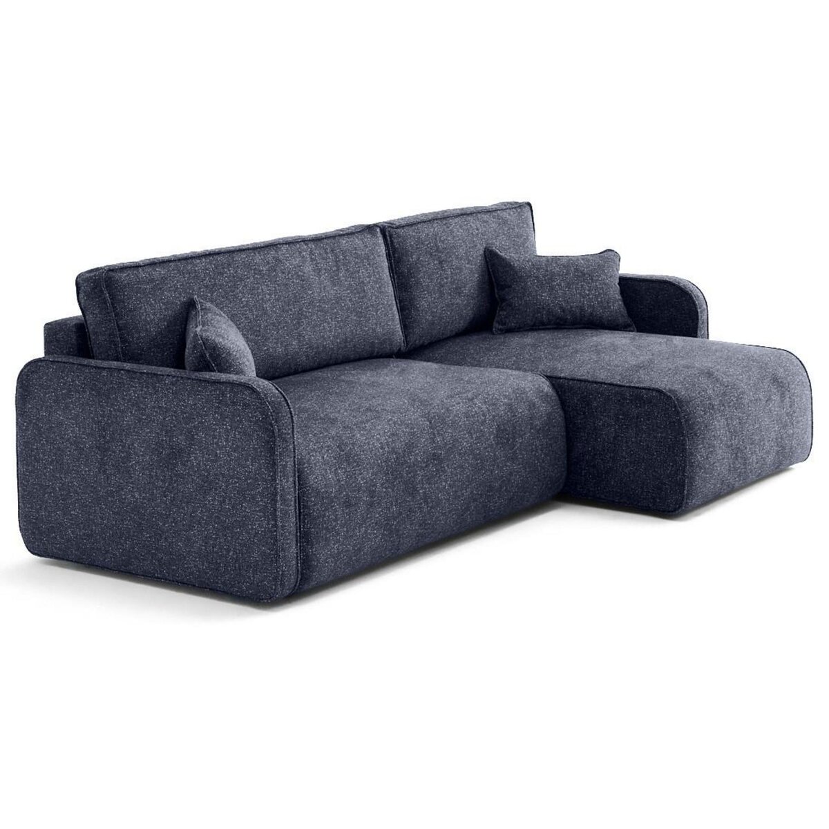 LISA DESIGN Apolline - canapé d'angle réversible 4 places convertible avec coffres en tissu moucheté