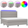 Voir la diapositive 2 : VIDAXL Sommier a lattes de lit matelas LED Gris clair 180x200 cm Tissu