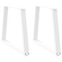 Voir la diapositive 1 : VIDAXL Pieds de table a manger forme V 2pcs blanc 70x(72-73,3)cm acier