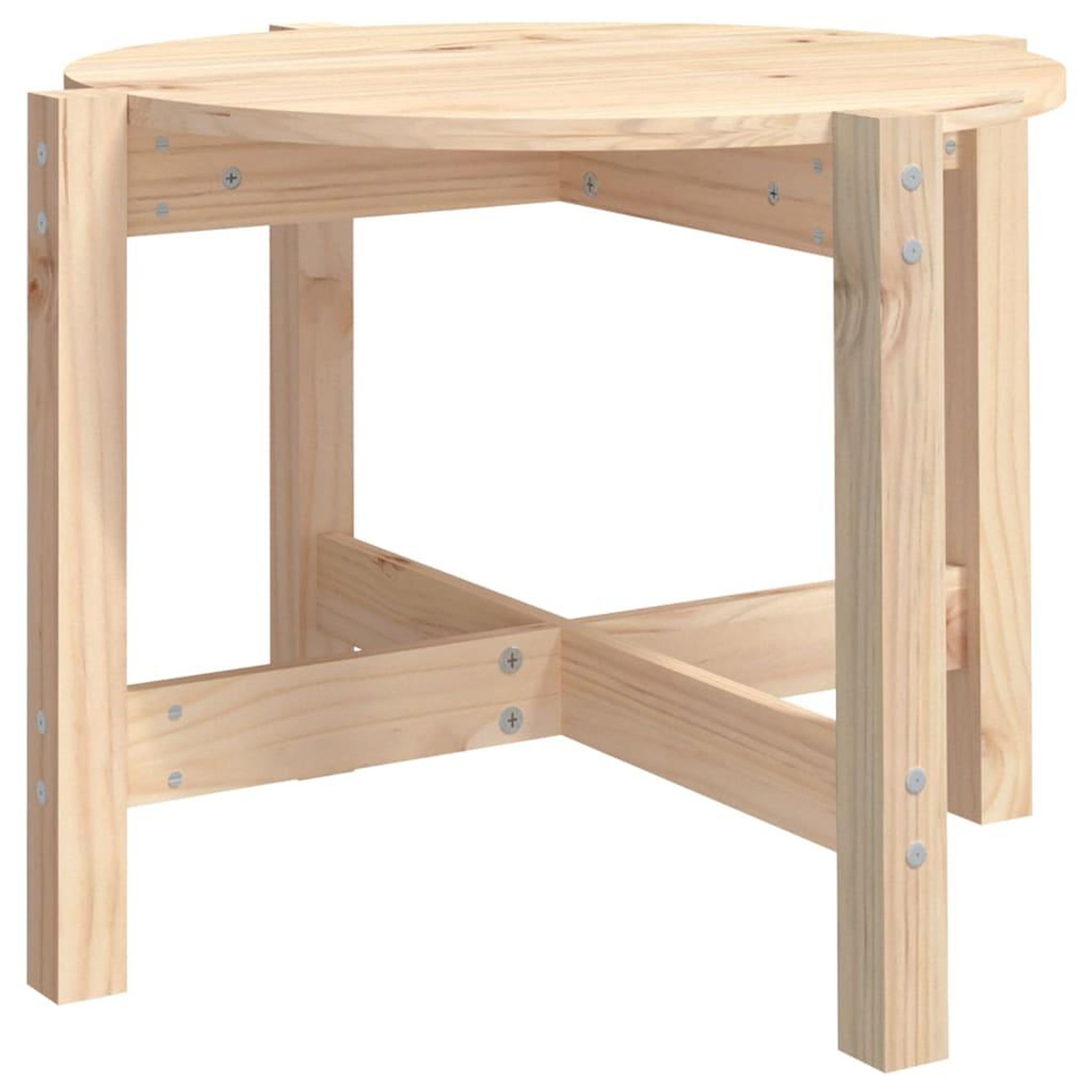 Voir la diapositive 2 : VIDAXL Table basse Ø 62,5x45 cm Bois massif de pin