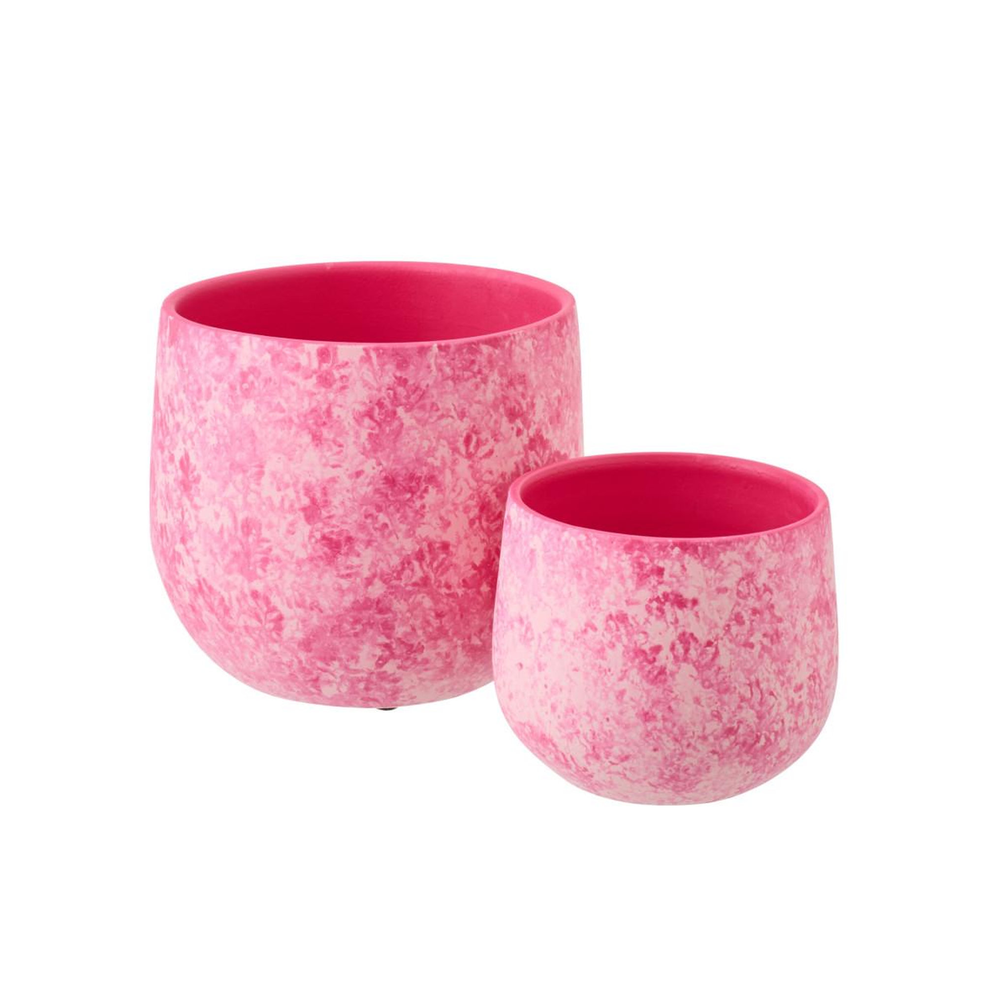 Voir la diapositive 3 : J-LINE Cache-pot en céramique  sienne  23cm rose