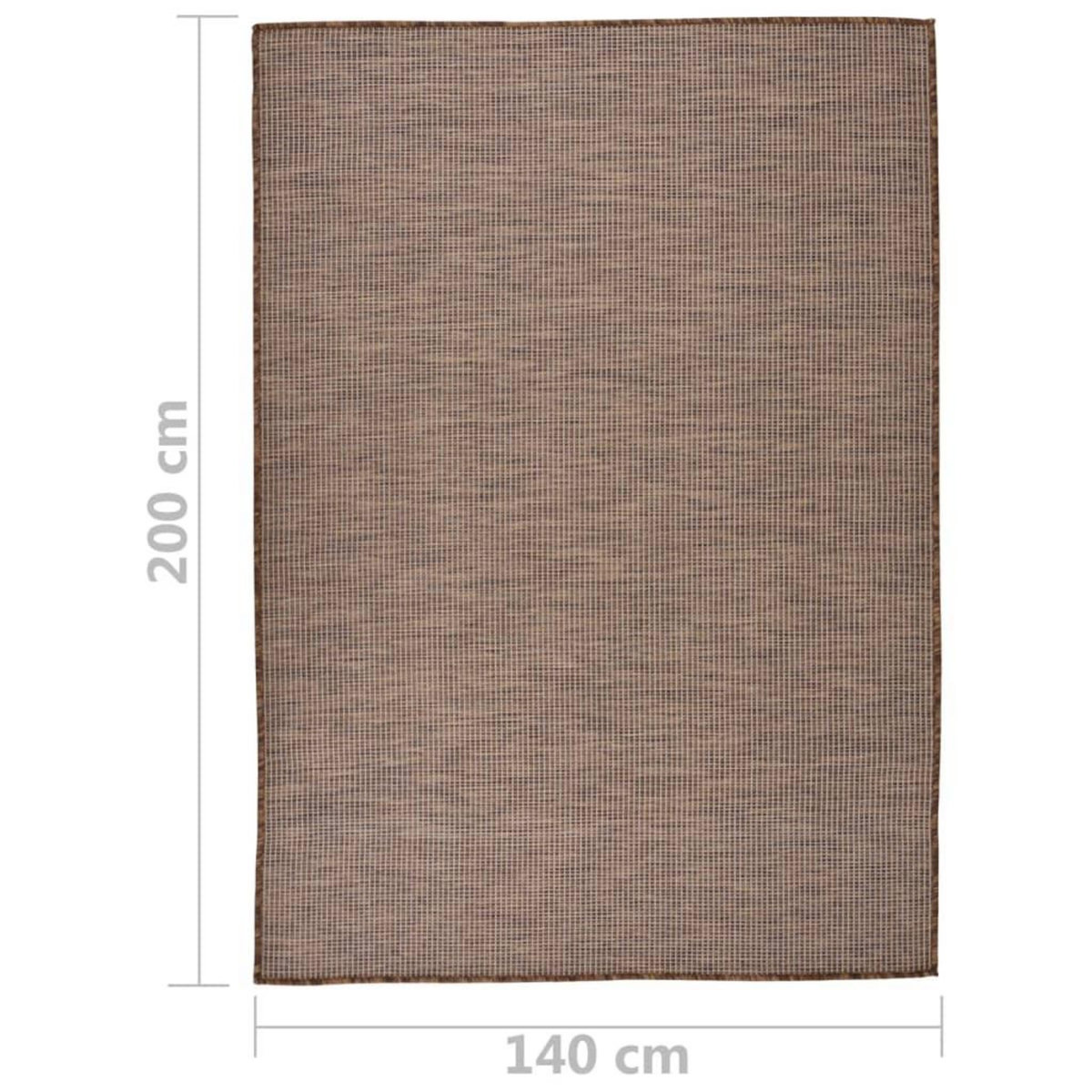 VIDAXL Tapis a tissage plat d'exterieur 140x200 cm Marron