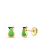 Voir la diapositive 1 : L'ATELIER D'AZUR Boucles d'Oreilles Or 18 Carats 750 Jaune et émail - Poire