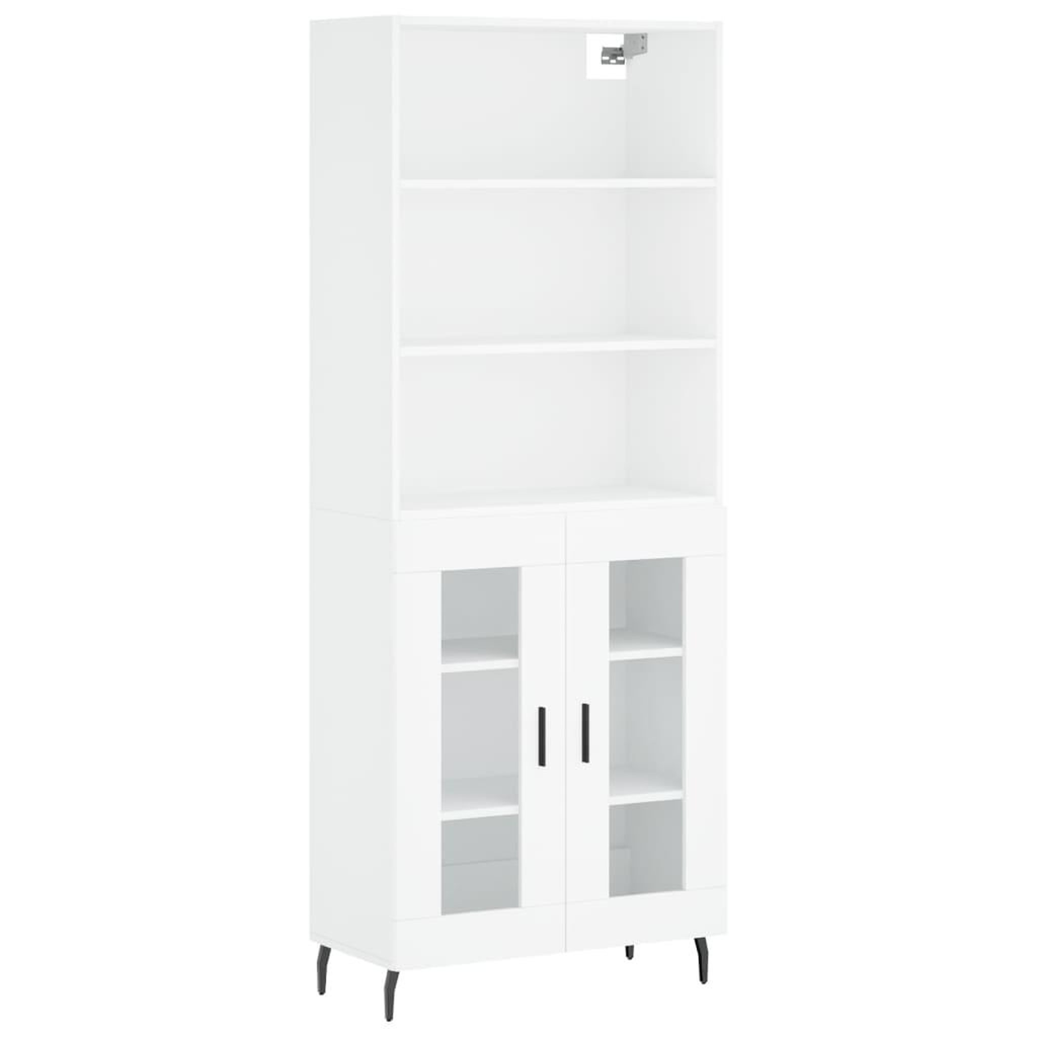 Voir la diapositive 2 : VIDAXL Buffet haut Blanc 69,5x34x180 cm Bois d'ingenierie