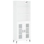 Voir la diapositive 2 : VIDAXL Buffet haut Blanc 69,5x34x180 cm Bois d'ingenierie