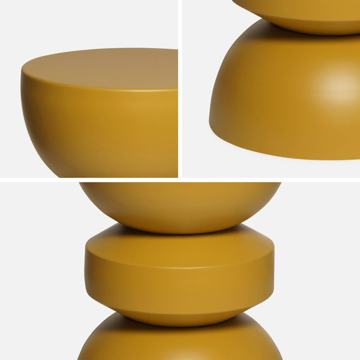 SWEEEK Table d'appoint. bout de canapé. table de chevet en métal. moutarde. Assa. Ø32 x H 44.5cm