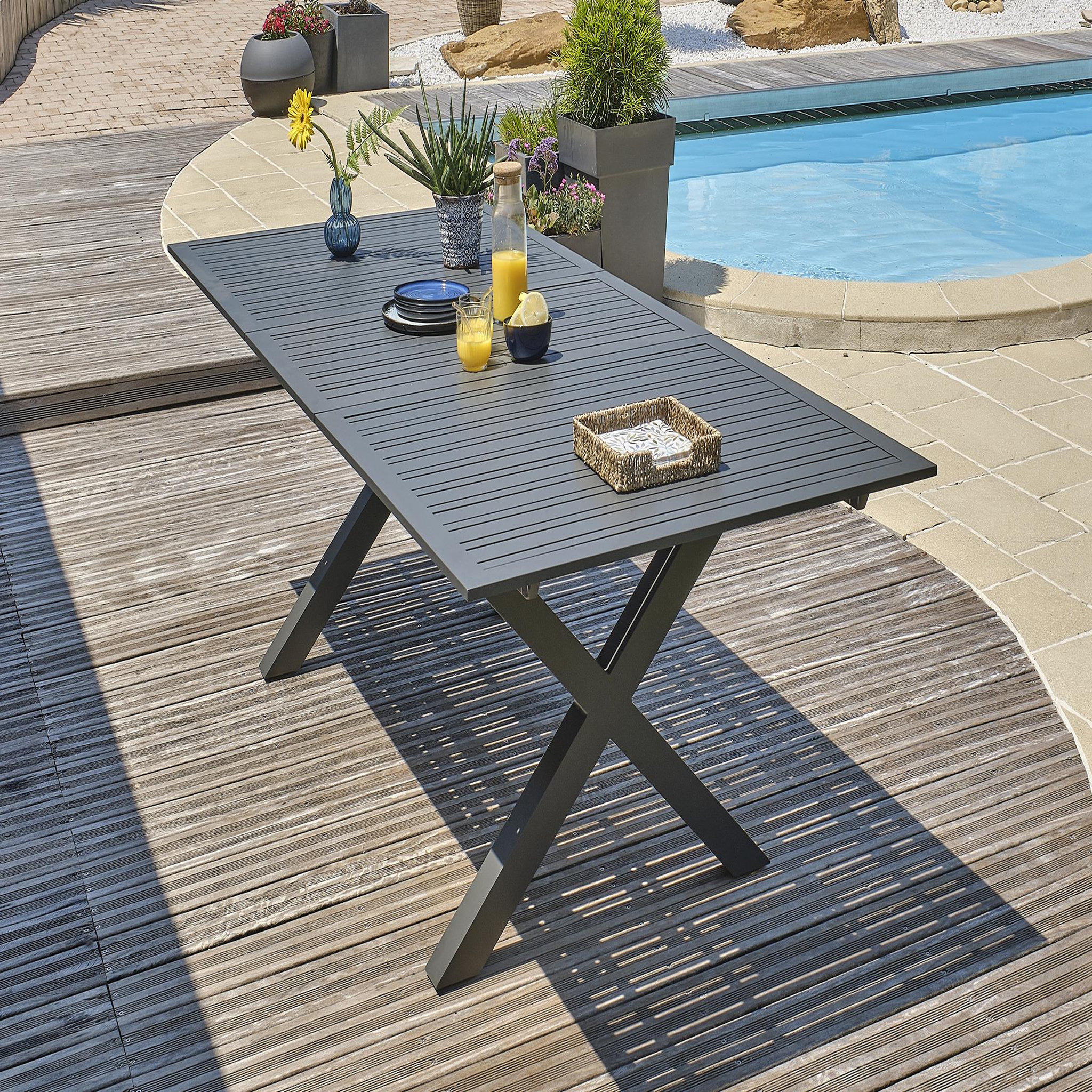 Voir la diapositive 3 : DCB GARDEN Table de jardin en aluminium
