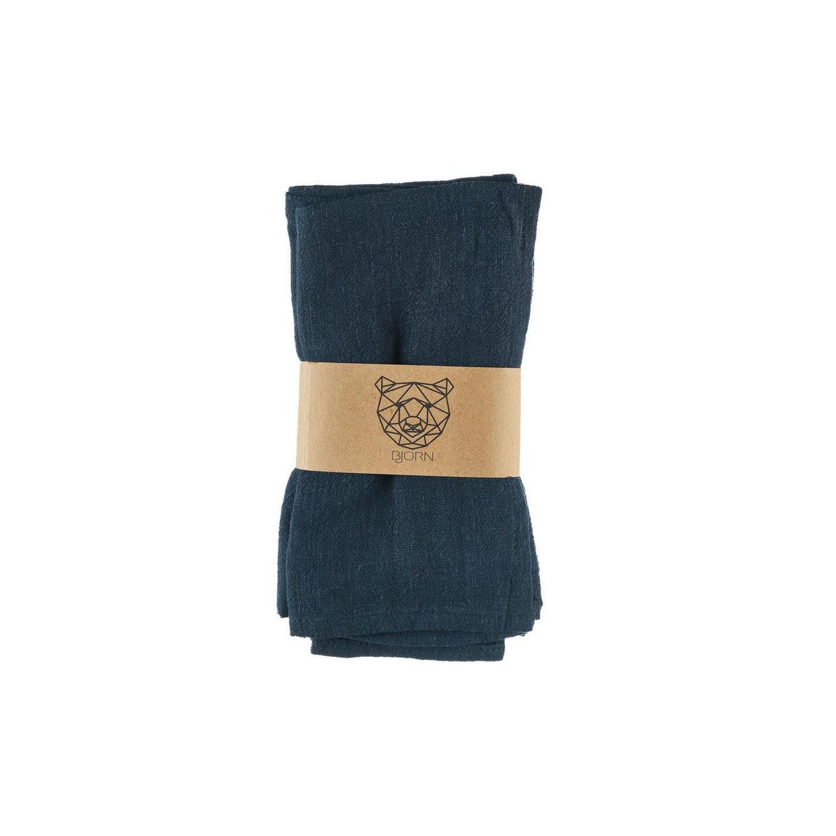 BJORN Serviette de table - 6 pièces - Lin et coton bleu nuit