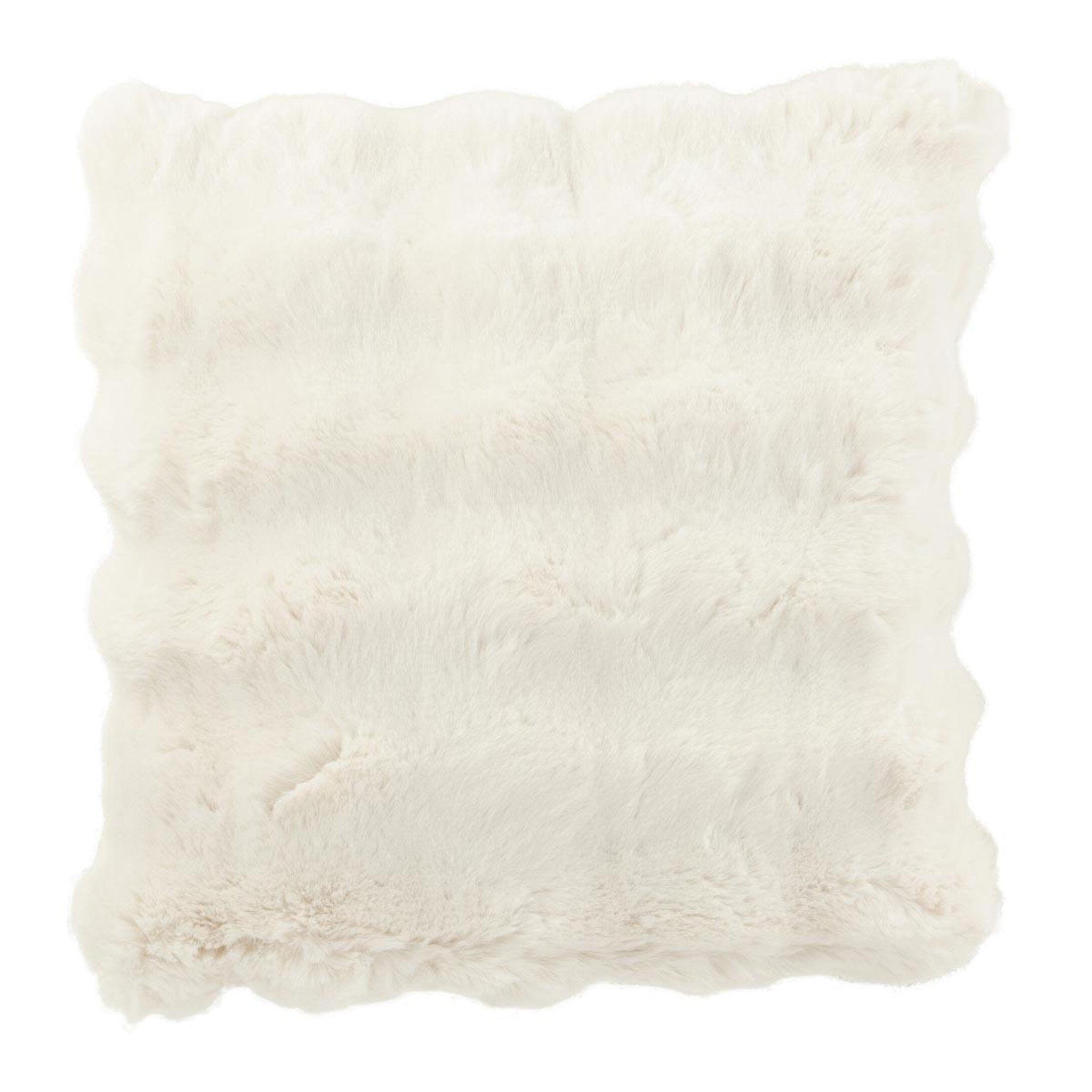 J-LINE Coussin déco uni  wave  45x45cm blanc