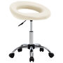 Voir la diapositive 1 : VIDAXL Chaise de travail roulante Creme Similicuir