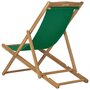 VIDAXL Chaise de plage pliable Bois de teck solide Vert