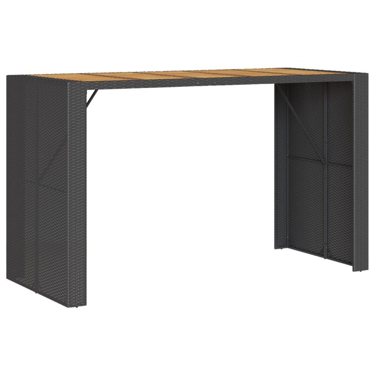 VIDAXL Table de bar de jardin et dessus en bois acacia resine tressee