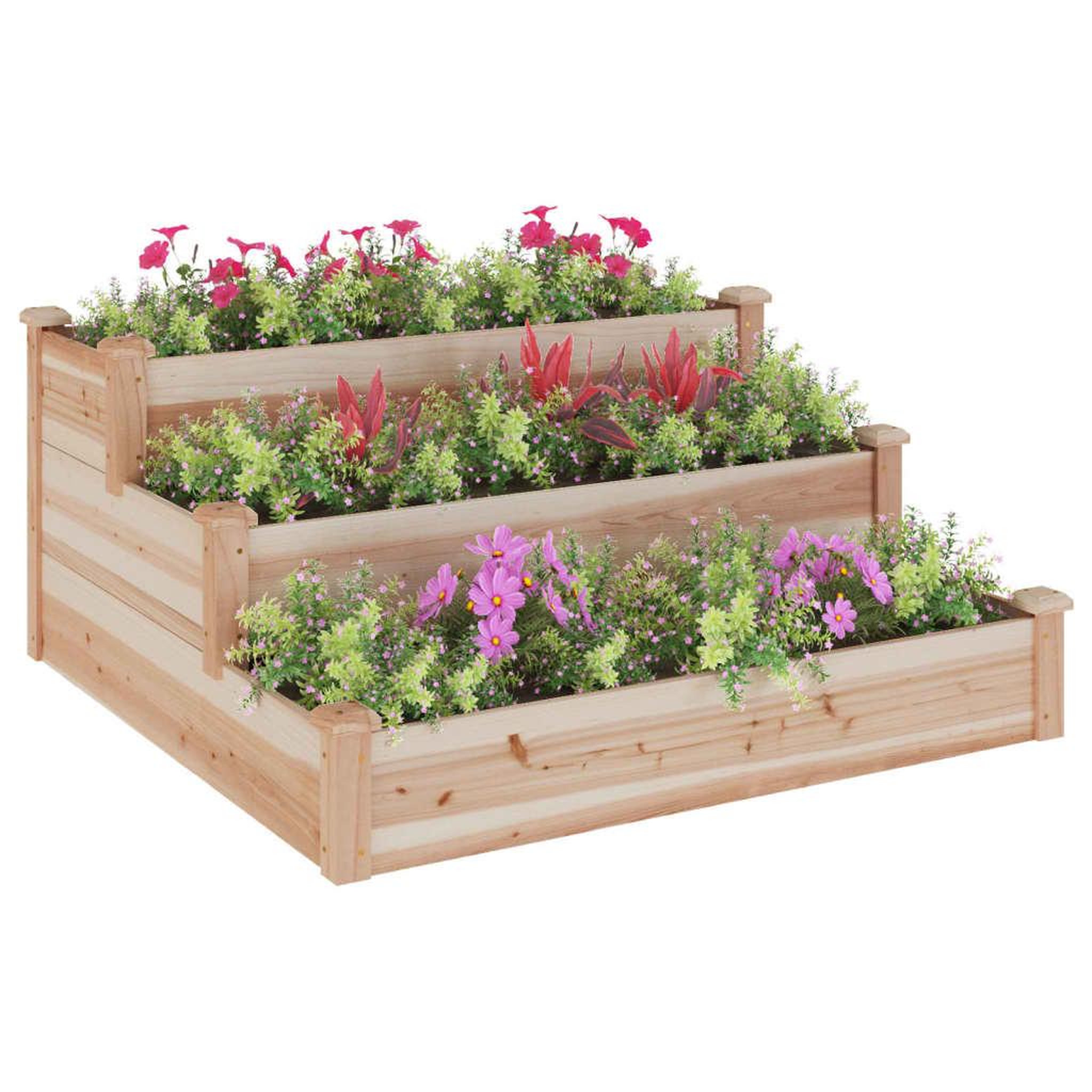 Voir la diapositive 3 : VIDAXL Lit sureleve de jardin 120x120x56 cm bois massif de sapin