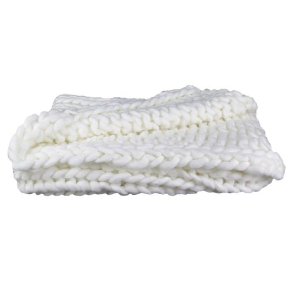 Paris Prix Plaid Déco Maille  Chunky  120x150cm Écru