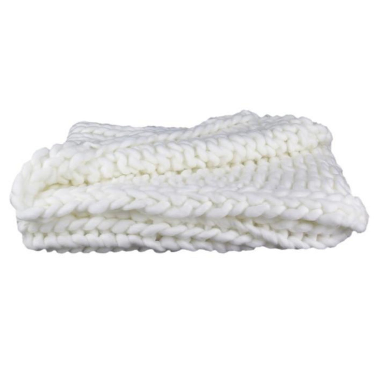 Paris Prix Plaid Déco Maille  Chunky  120x150cm Écru