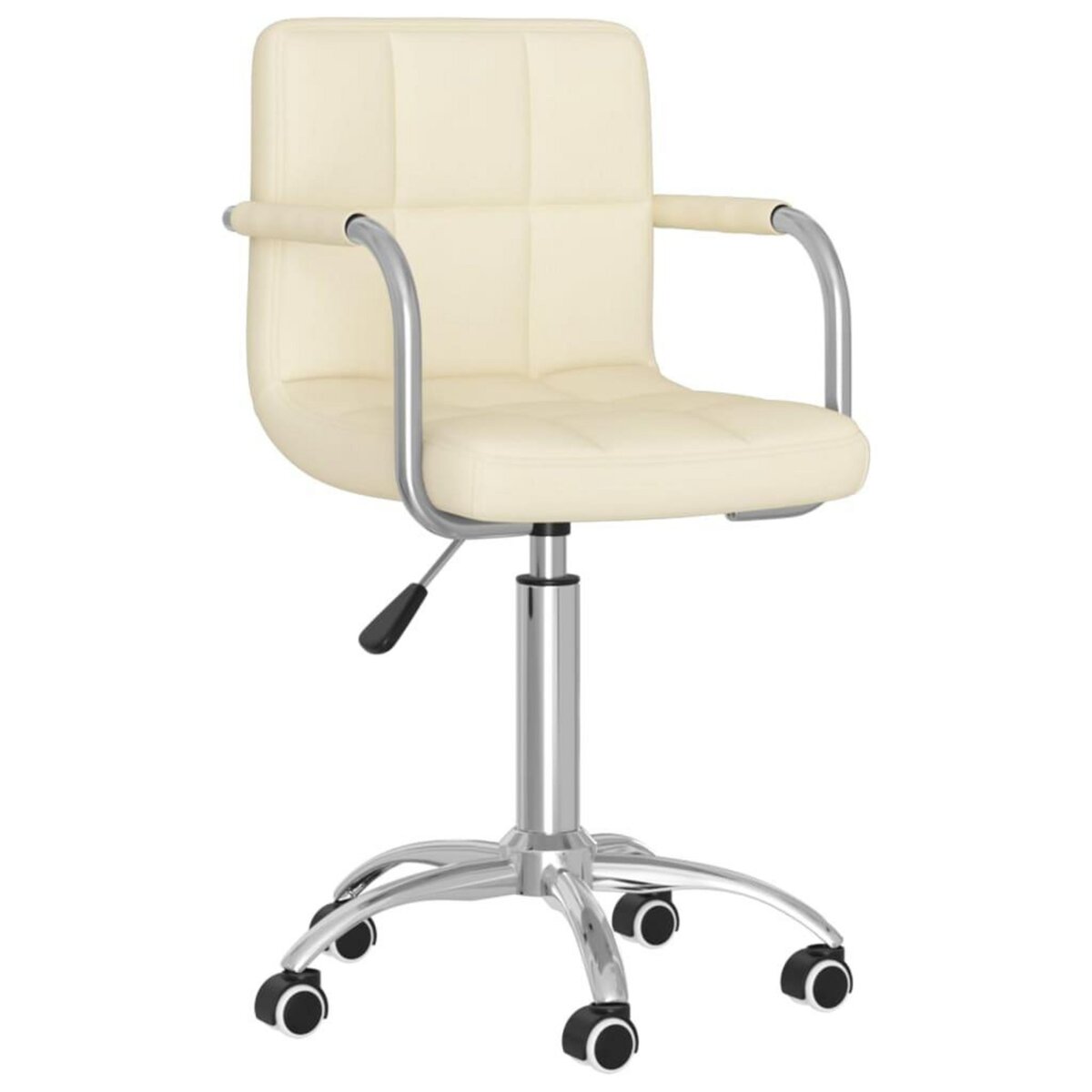 VIDAXL Chaise pivotante de salle a manger Creme Tissu